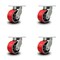 Service Caster 6 Inch Extra Heavy Duty Red Poly on Cast Iron Wheel Swivel Caster, 4PK SCC-KP92S630-PUR-RS-4 - alternate 1